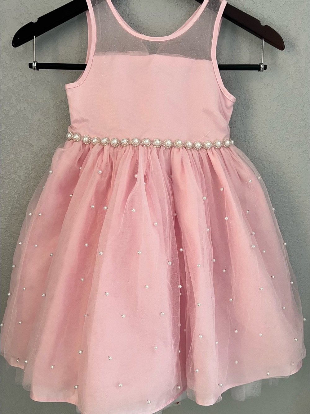 American princessPearl-Trim Tulle Party Dress for Girls